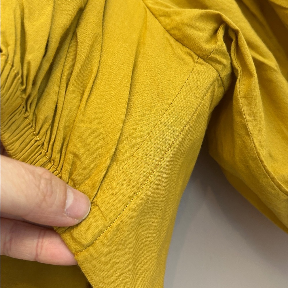 NWT Chakeris Charleston Yellow Flowy Cut out Maxi Dress Off the Shoulder Size S - Picture 14 of 15